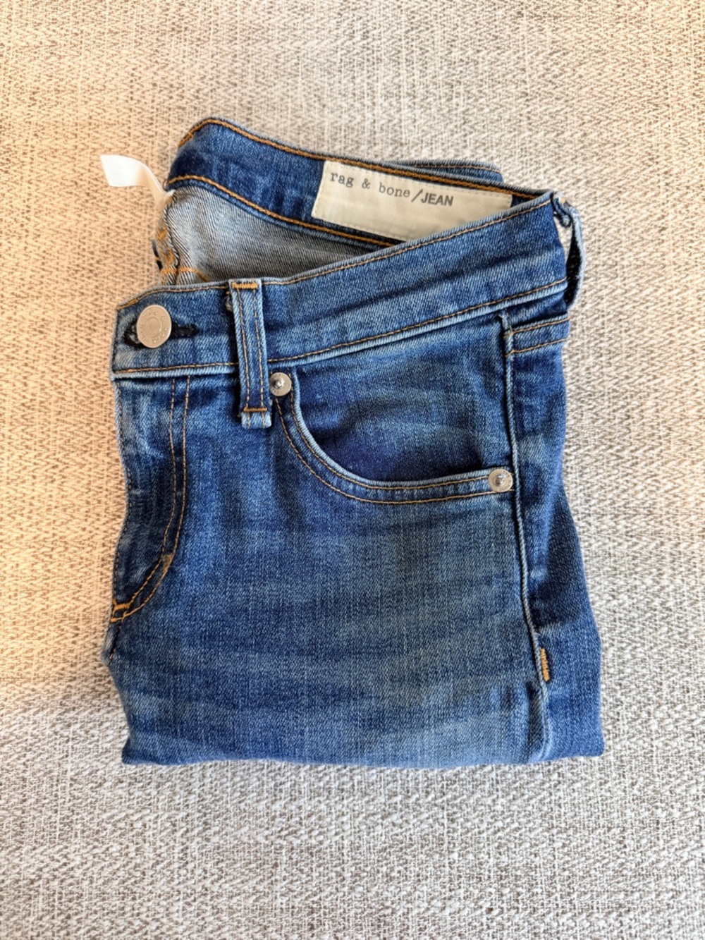 rag & bone Women's Skinny Jeans in Medium Blue Wash